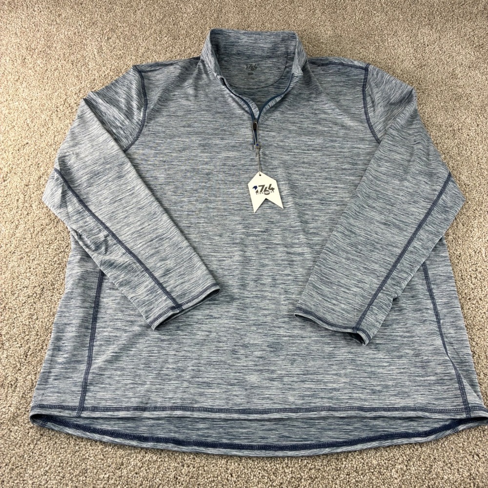 NWT 1764 Julien Golf‎ Signature Mens 1/4 Zip Pullover Long Sleeve Shirt Blue NWT